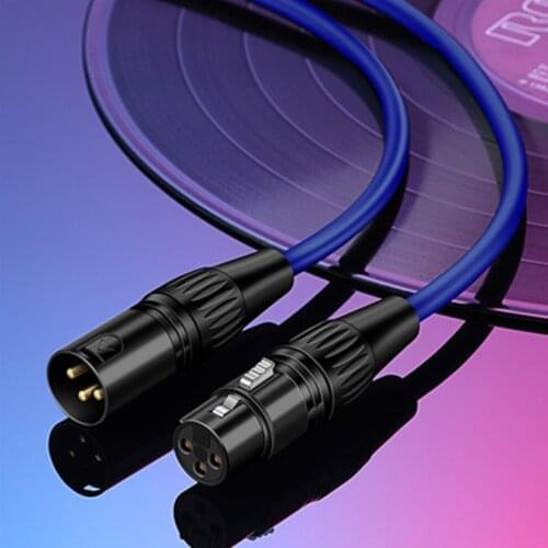 XLR cable 3Pin XLR Male to Female Connector Wire 2M 6.56ft High Quality Audio Cable Black gold plated