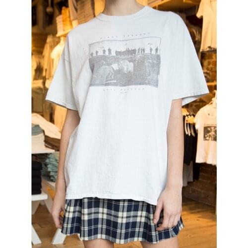 Vintage Graphic Print Cotton T Shirt Women 2021 Summer Short Sleeve Loose Round Neck Oversize Tops Harajuku Casual T Shirts Chic