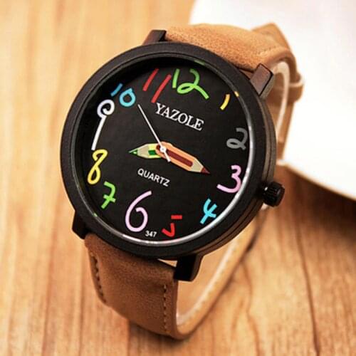 New YAZOLE watch Korean version of the big dial female students watch couple quartz wristwatches reloje mujer pen design Needle