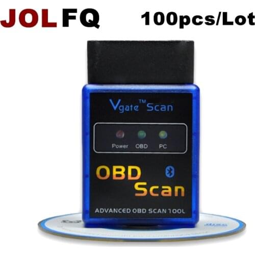 100pcs/lot Vgate ELM327 V2.1 Bluetooth Vgate Scan Work for Android Interface Auto CAN-BUS mini ELM 327 Support OBDII Protocols