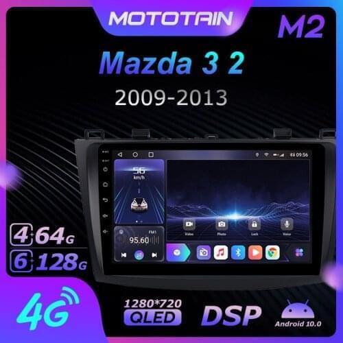 1280*720 Android 10.0 Mototain Car Multimedia Auto Radio for Mazda 3 2 2009 - 2013 4G LTE Audio GPS Player 8 Core 6G 128G