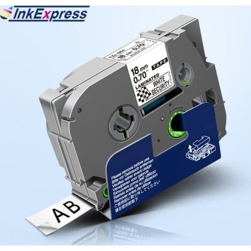 18mm Security Tapes TZe SE4 Laminated Label Tape Black on White Printer Ribbon tzeSE4 Compatible For Brother P touch Label Maker