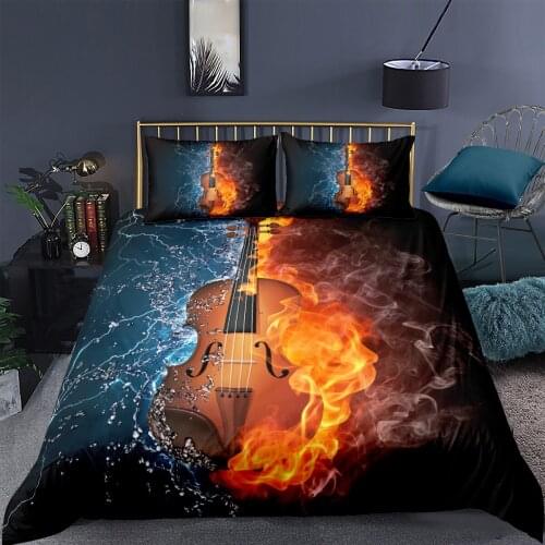 3D Duvet Cover Set Bedding Sets comforter Cases Pillow Covers Full Twin Double Single Size Cello Pattern Custom Bed Linens