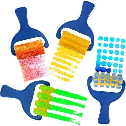 4Pcs Sponge Paint Roller DIY Kid Child Painting Tool Toy Preschool Art Activity