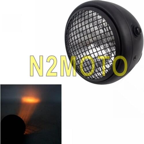 6.5 Inch Bullet Style Front Motorcycle Headlight Mesh Grill Mask Cover Retro Head Lamp For Honda for Harley Cafe Racer Bobber CB