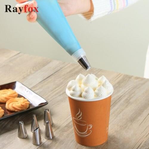 8PCS/Set Silicone Pastry Bag Kitchen Accessories Tools DIY Reusable Pastry Home Gadget Baking Tools For Cake Decorating Nozzle