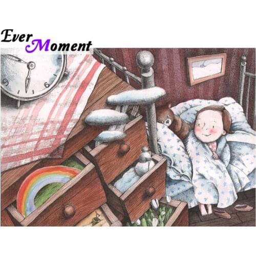 Ever Moment Little Girls Dream Drawer Diamond Painting Embroidery Rhinestone Good Childhood Memories for Kids Room ASF949