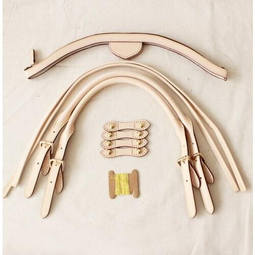 Beige DIY Replacement Bag Accessories For Luxury Bags 1 Set Bag Parts Genuine Leather Handles For Hobos Bag