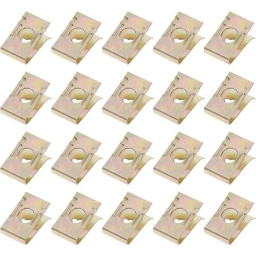 Bostar 20Pcs Car Door Panel Screw U-Type Iron Nuts Plate Clip Fastener #287422