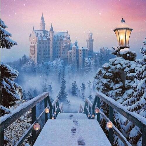 DIY Diamond Painting Cross Stitch Crystal Snow landscape Mosaic Full Rhinestones 5D Diamond Embroidery Icon Decor Painting FZ630