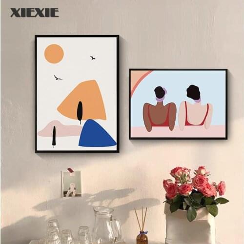 Home Decor Ins Style Abstract Geometric Wall Art Pictures Canvas Poster Figure Matisse Fauvism Minority Decorative Paintings