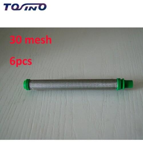 6 pcs Hight quality Airless sprayer gun filter painting parts Paint & decorating Gun filter,mesh 30,insert type, GREEN