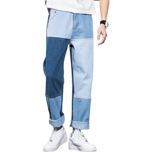 Cotton Mens Jeans Pants Fashion Casual Slim Fit Cotton Washed Vintage Mens Denim Cargo Trousers