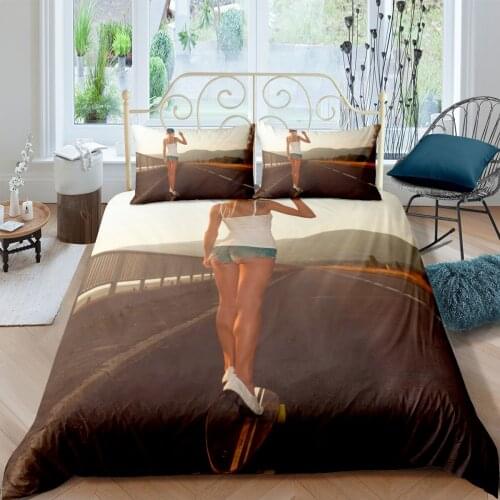 3D Design Duvet Cover Sets Bedding Sets Quilt Covers and Pillow Cases Full Twin King Size Beauty and Skateboarding Home Texitle