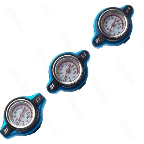 Car Motorcycle Styling D1 Spec Thermo Radiator Cap Tank Cover Water Temperature Gauge with Utility Safe 0.9 Bar/ 1.1 Bar/1.3 Bar