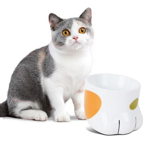 Legendog Pet Ceramic Cat Claw Bowl Puppy Cat Cute Eating Bowl Drinking Bowl Pet Food Bowl Pet Dog Daily Necessities