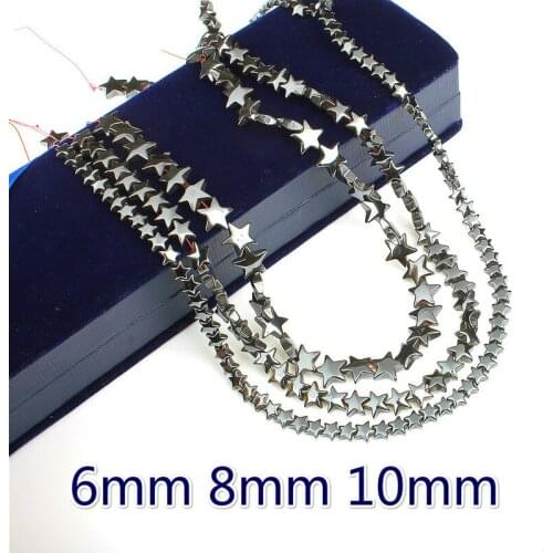 Natural Obsidian Magnet Beads Vacuum Plating Pentagram Hematite Beads DIY Bracelet Necklace Accessories