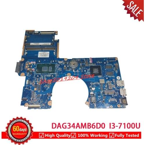 913604-601 913604-501 913604-001 Mainboard FOR HP Pavilion 15AU 15-AU Laptop motherboard SR2ZV I7-7500U DAG34AMB6D0