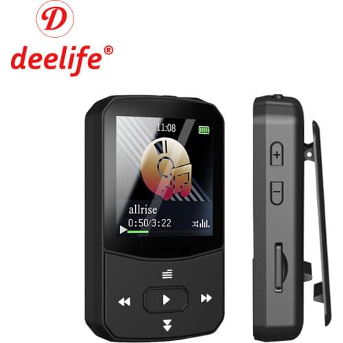 Deelife Sport MP3 Player Bluetooth with Clip FM Radio Pedometer Armband for Running Portable Mini Mp 3 Music Play