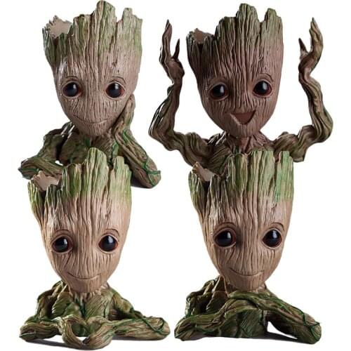 Disney Guardians of The Galaxy Groot Flower Pot Cartoon Anime Figure Multifunction Desktop Decoration Storage Childrens Toy