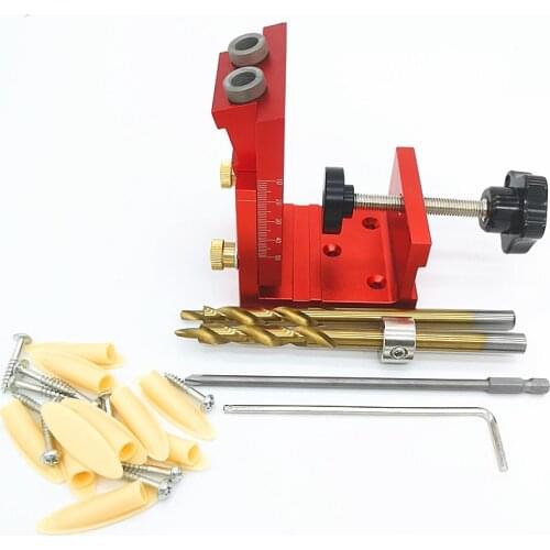 NEW Pocket Hole Jig Kit Woodworking Oblique Hole Puncher Wood Drill Locator Dowel Jig Woodwork Punching Fixtures DIY Tools