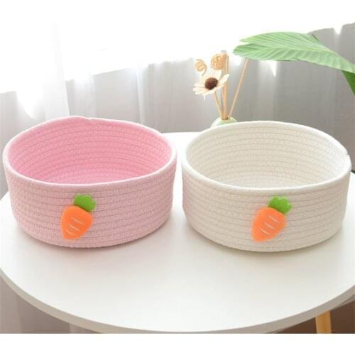 White Pink Storage Basket Home Toy Book Clothes Sundries Make Up Food Fruit Organzier Home Organization and Storage Barrel Box