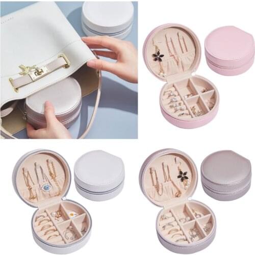 Jewelry Travel Organizer Small Jewelry Box PU Leather Women Girls Traveling Jewelries Case and Portable Jewellery Box
