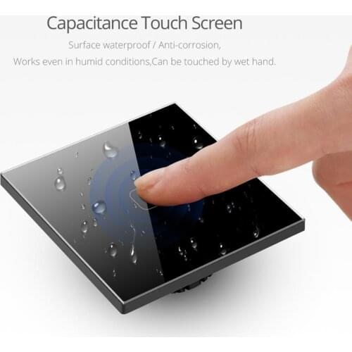 Touch Screen Wall Light Switch AC220V EU 1 Gang 1 Way Touch Sensor Switch Glass Panel Module For LED Lamp 220-240V EU UK
