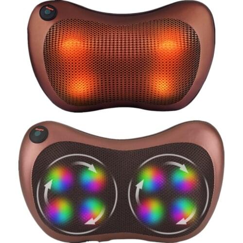 Shiashu Rollers Neck Massage Pillow 360 Rotating Kneading Pain Relief Car Home Use Infraed Therapy Health Care Body Relaxation