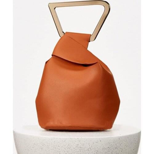 Luxury Brand Handbags High Quality Leather Bags Solid Bucket Bag Fashion Acrylic Handle Shoulder Bag Summer New Bolsa Feminina