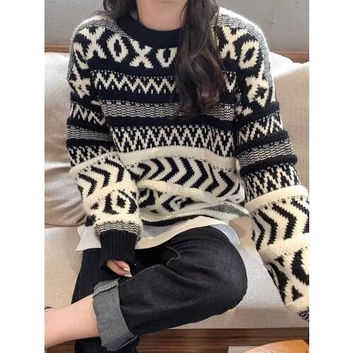 2021 Women Sweater Pullover Female Knitting Overszie Long Sleeve Loose Elegant Knitted Thick Outerwear Womens Winter Sweaters