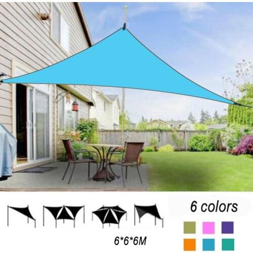6*6*6m Waterproof Triangle Large Outdoor Sun Shelter Canopy Garden Patio Beach Pool Sun Shades Sail Awning Camping Shade Cloth