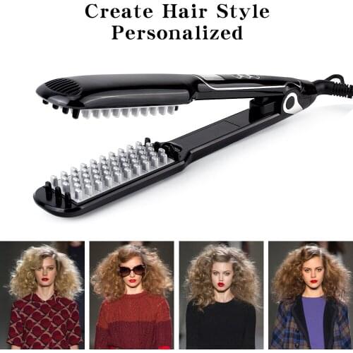 Fluffy Hair Straightener Hair Volumizing Iron Flat Iron Hair Straightener Digital Flat Iron with LCD Display Hair Styling Tools