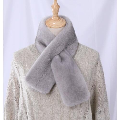 Highend Quality Unisex Womens Winter 100% Real Mink Fur Scarf Double-sided Scarves Mens Wraps Neckwarmer Mufflers Real Fur