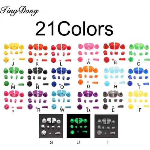 TingDong 1set 21color Analog Stick Cap Button Keypads Y X A B Z Buttons for Nintend Gamecube controller - Joystick Thumbstick