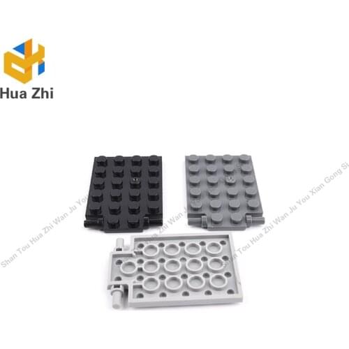 Building Blocks Parts 92099 6PCS Plate Special 4 x 6 with Trap Door Hinge [Long Pins] LEGOING MOCS Education