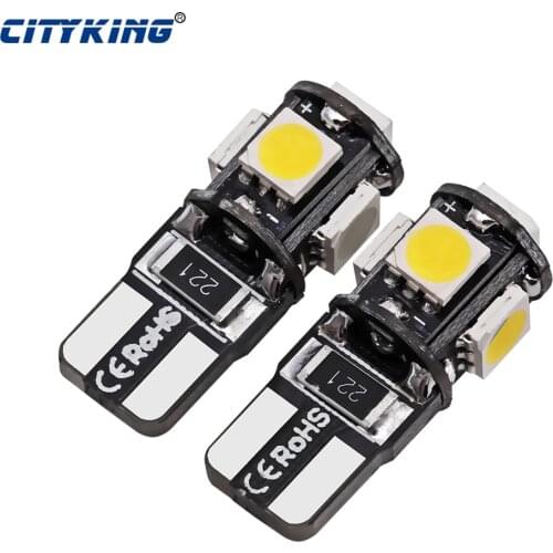 10pcs/Lot Car T10 5smd 5050 LED canbus Light W5W led canbus 194 t10 5led SMD Error Free White Light car styling