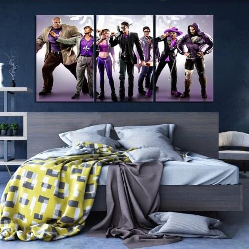 3pcs Saints Row 4 Poster Games Art Cavnas Paintings Wall Art for Girls Bedroom Decor