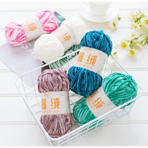 37colors 100g Chenille Wool Thick Line Warm Velvet Hand DIY Crochet Golden Velvet Shoe Hook Thread Stick Needle Scarf Thread