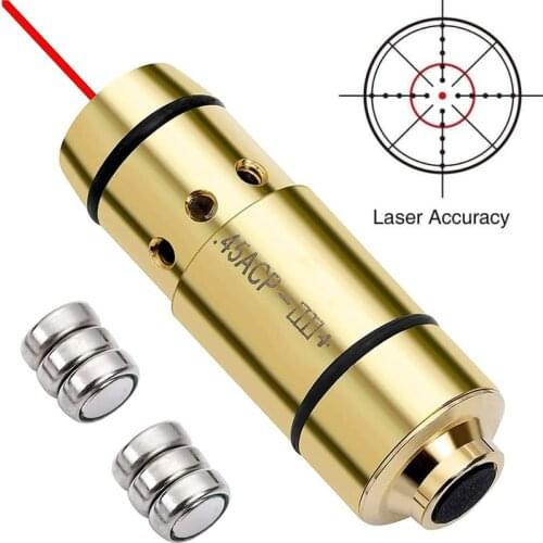 45 Bore Laser Training Bullet 45ACP Tactical Red Dot Laser Brass Boresighter for 45 Caliber Collimator Sight Shooting Simulation