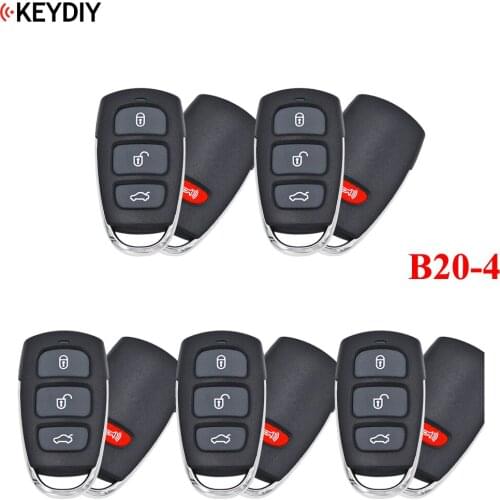 5pcs/lot, Original KEYDIY 4 Buttons B20-3+1 Style Universal Remote Control Key B-Series for KD-X2 KD900 KD900+,URG200