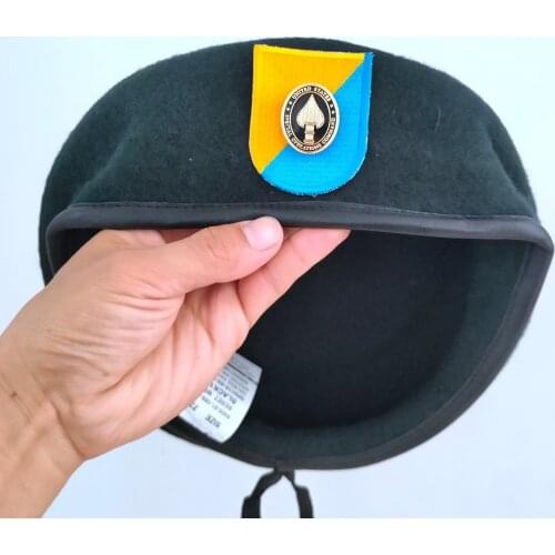 United States US Army 8th Special Forces Group Wool Green Beret SPECIAL OPERATIONS COMMAND BADGE INSIGNIA Military Hat 1963~1972