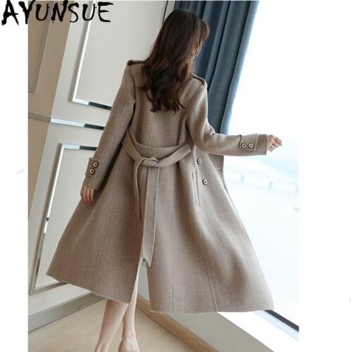 AYUNSUE Double Side Wool Coat Female Jacket Autumn Winter Jacket Woolen Coats and Jackets Women Long Jacket Casaco Feminino