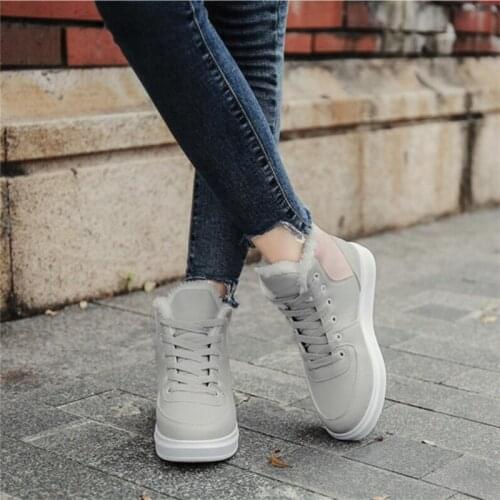 Girl Snow Boots Flats Winter Fashion Women Lace Up Ankle Boots for Women High Top Platform Sneakers Non-slip Comfortable Shoes