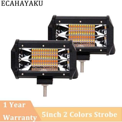 ECAHAYAKU 5 inch 72w led work light bar 5 light modes 12V 24V Work Lamp 6000K LED bar offroad for Motorcycle Truck ATV SUV UTV