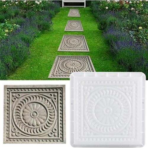 Garden Paving Cement Brick Concrete Molds Diy Plastic Path Maker Stone Road Mould Brick Reusable Garden Decoration Tools
