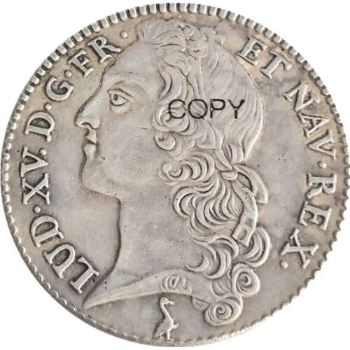 France 1764 1/2 Ecu - Louis XV Silver Plated Copy Coins