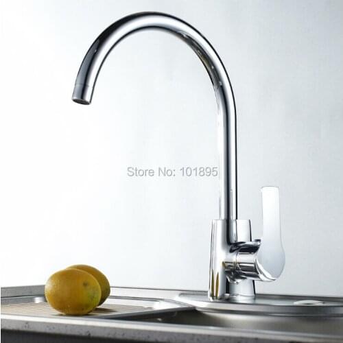 L16853 Chrome Finishing Brass Material Deck Mounted Cold and Hot Water Kitchen Tap