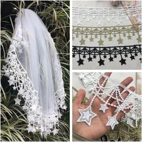 1 Meter Delicate Stars Tassels Lace Fringe Lace Trim Costume Home Textile Curtains Decor Clothes Sewing