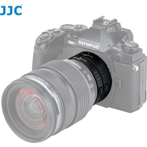 JJC AET-M43S(II) 10mm/16mm Automatic Extension Tube For Olympus/Panasonic M4/3 Mount With Camera Body Cap/Rear Lens Cap